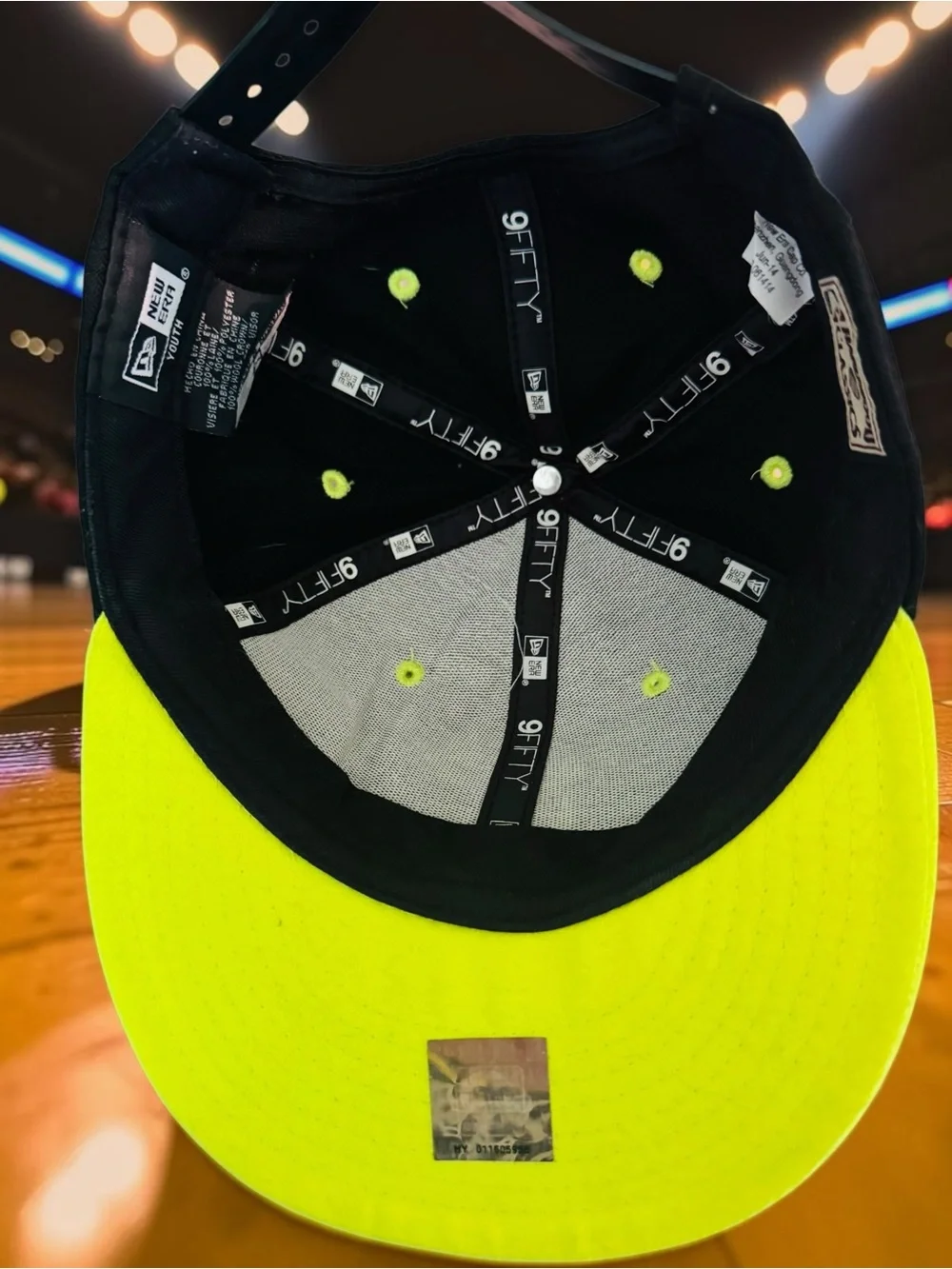 New Era Miami Heat Youth Black Neon Green Fitted NBA HWC Wool Blend